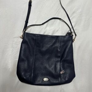 Coach navy nappa leather shoulder bag